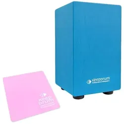keepdrum DC1M BL Junior Cajon Blau mit Sitzpad Pink (Cajon), Perkussion, Pink