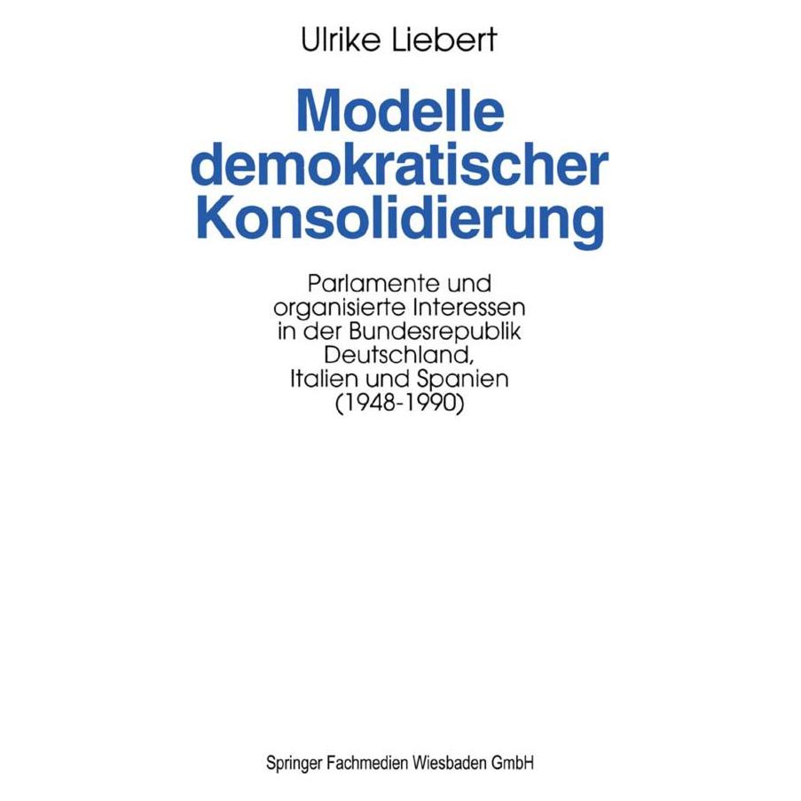 VS Modelle demokratischer Konsolidierung (Deutsch, Softcover, Ulrike Liebert) (55555745)