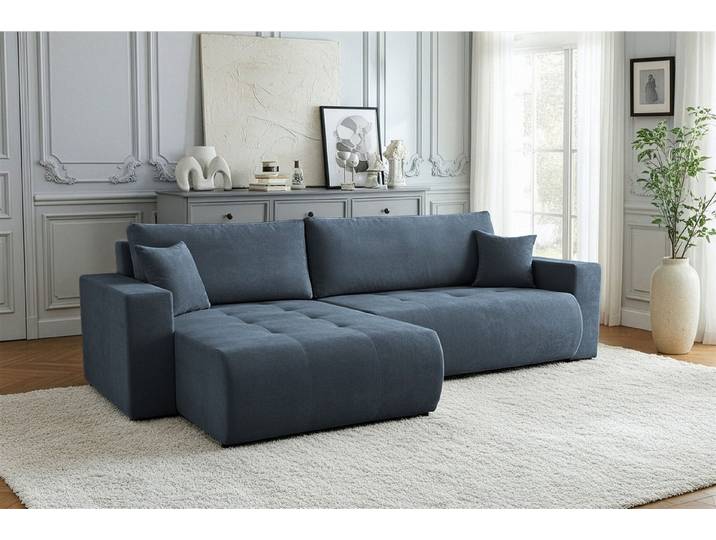 Fun Möbel Ecksofa Schlafsofa FUN TUMELO mit Ottomane in Polsterstoff Wind, Rundumbezug, mit Bettkasten