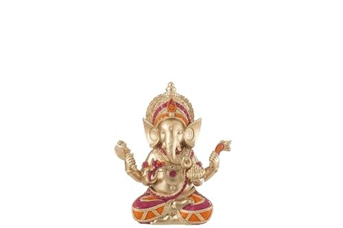 J-Line Ganesha decoratie figuur zittend - Polyresin - Mix - Klein