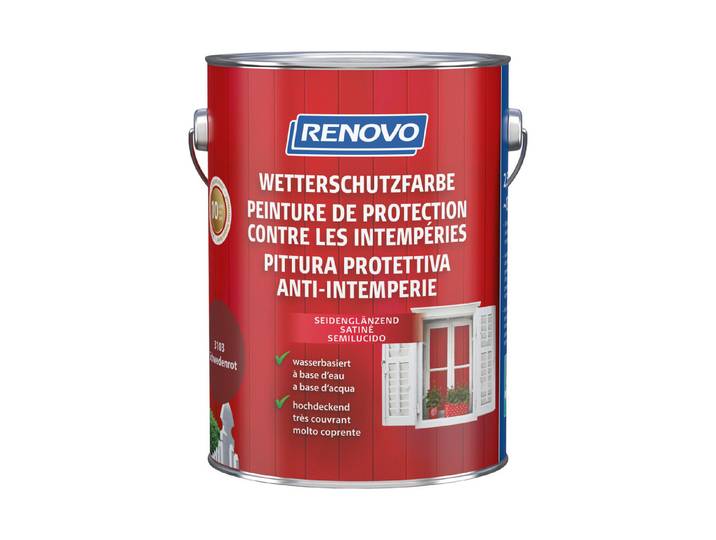 Renovo Wetterschutzfarbe Schwedenrot 2.5 l Seidenglanz