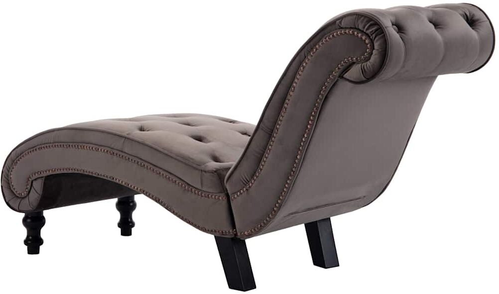 vidaXL Chaise longue Velours Gris
