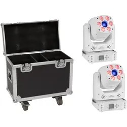EUROLITE Set 2x LED TMH-H90 Hybrid Moving-Head Spot/Wash COB ws + Case