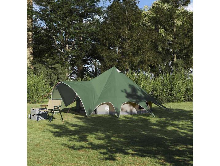 vidaXL Teepee Zelt für 3 Personen 3 Personen Grün und Grau