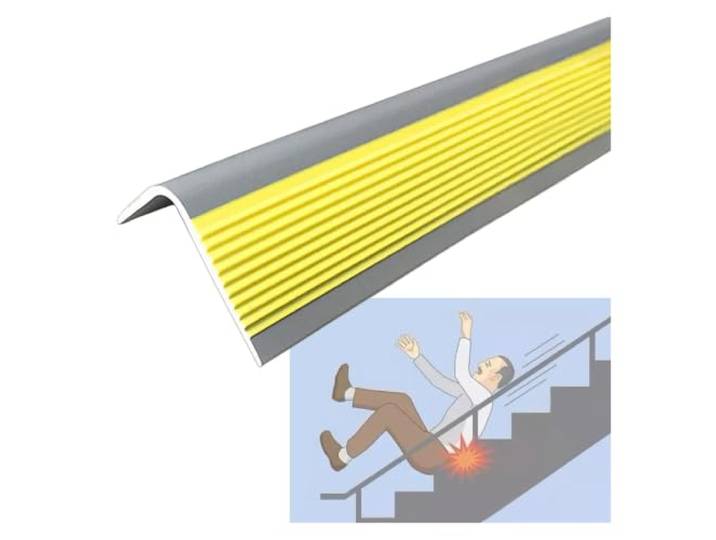 Treppen Kanten Stufenkantenprofil PVC Eckenschutz In L-Form 5.0m 10m Selbstklebend Stufen Kanten Freier Schnitt Treppenkantenschutz, Wasserdicht Und Rutschfest(Yellow,10m/33ft)