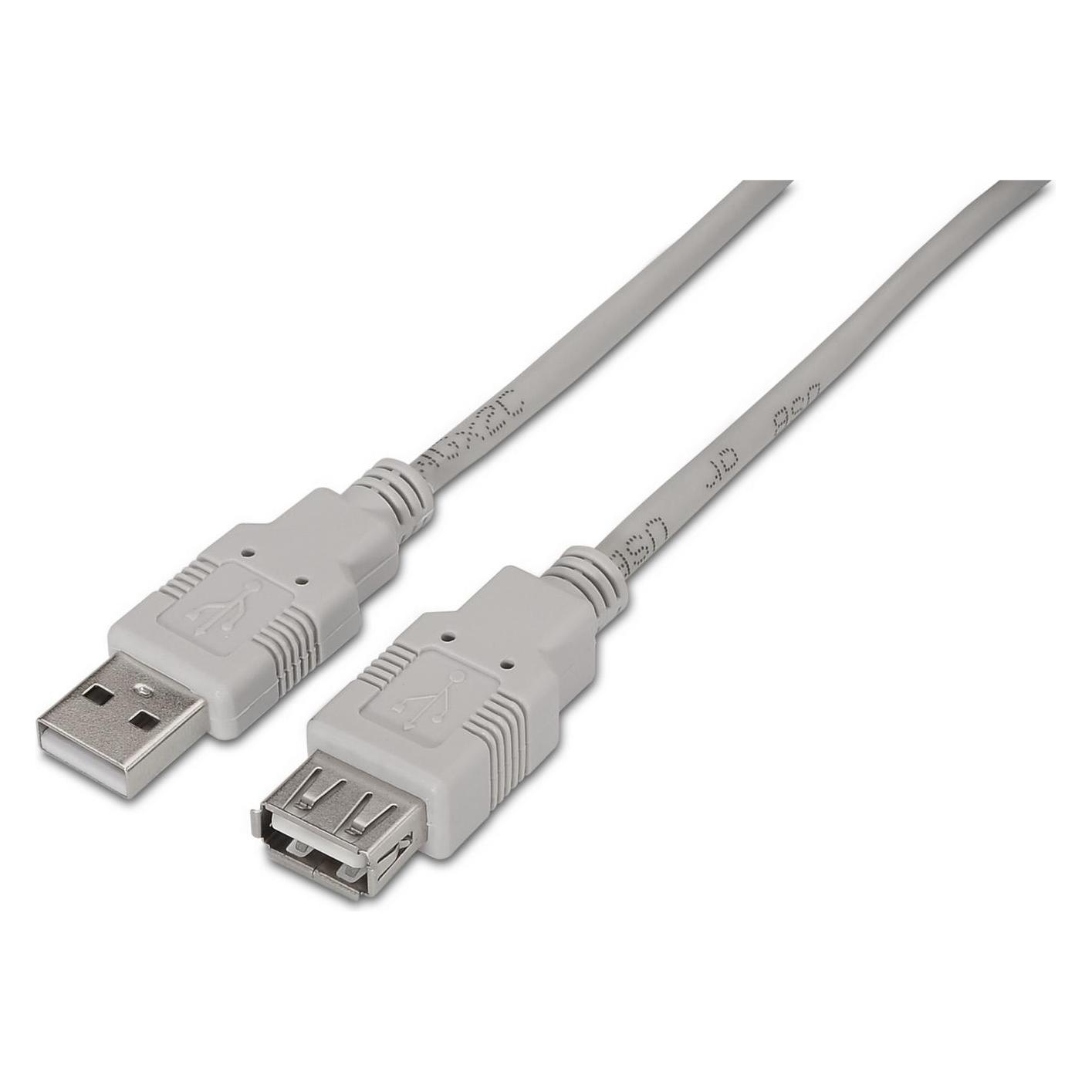 Aisens CABLE USB 2.0 TIPO A/M-A/H BEIGE 3.0M (3 m, USB 2.0) (A101-0014)