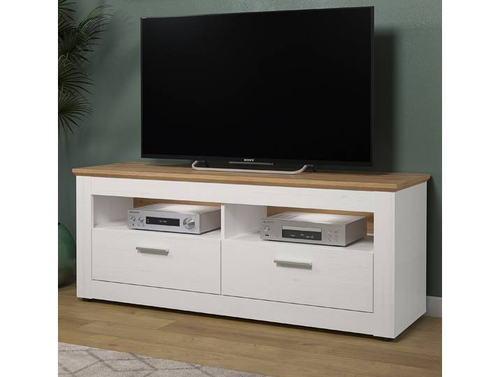 Furn.Design TV-Schrank Cloud (TV Unterschrank in Pinie weiß Landhaus und Artisan Eiche, 148 x 59 cm) mit Komforthöhe