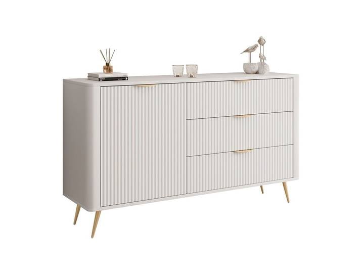 SIDEBOARD SCARLETT 138 1D3S MIT SCHUBLADEN BEIGE + GOLD