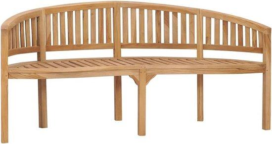 Teakbank 180 cm - Bananenform, für Garten und Wohnzimmer