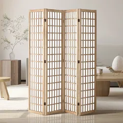 VEVOR Raumteiler 4-tlg. japanischer Sichtschutz Paravent, faltbare Trennwand tragbarer Dekorationsschirm zur Raumtrennung, Raumtrenner geeignet für Büro Restaurant Schlafzimmer (Natur)