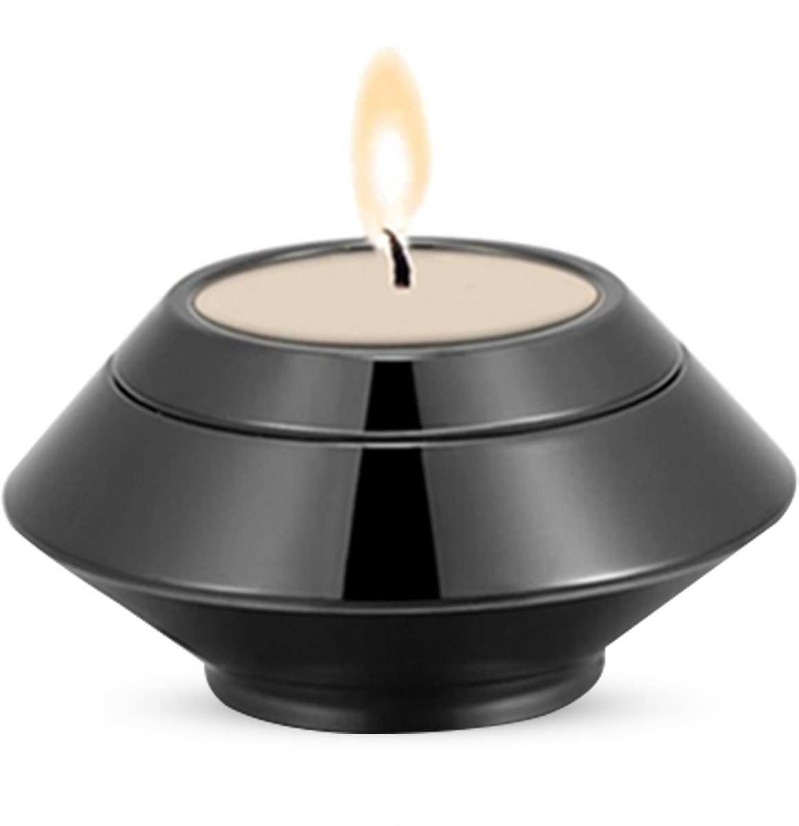 Hemelwinkel Luxe Mini Urn met Kaarshouder - Zwart - 90 ml