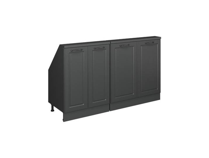 Vicco Dachschrägenschrank-Set Rion Anthrazit Landhaus 2er Set, Anthrazit, Anthrazit, Rechteckig, 140x83.8x46 cm, Kleinmöbel, Kommoden, Kommoden