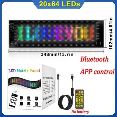 Combo Retail Shop Multi Functional Bright Devil Eyes LED Light For Car Windshield, Flexible Programmable Scrolling LED Display 20x64 Leds