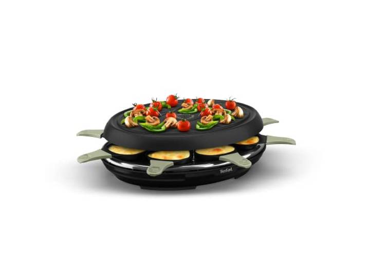 Tefal Raclette Neo Deco Eco Design 8 RE31E8, Raclette und Grill, 8 Personen, Antihaftbeschichtung, 2-in-1 Funktion, Gewinn im Energieverbrauch, Recycelbares Öko-Design, Made in France