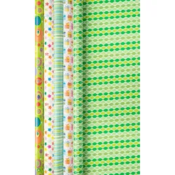 25 Rollen Geschenkpapier 0,7 x 2 m Green Dots