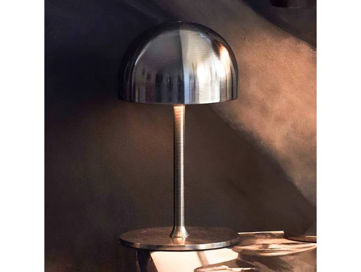 Sirius LED-Akku-Tischleuchte Tim, nickelfarben, Höhe 22 cm, IP54 Tim, für Wohn- / Esszimmer, Metall, Modern