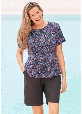 Plus Size Women's The Swim Tee by Swim 365 in Black Confetti (Size 30/32) Rash Guard