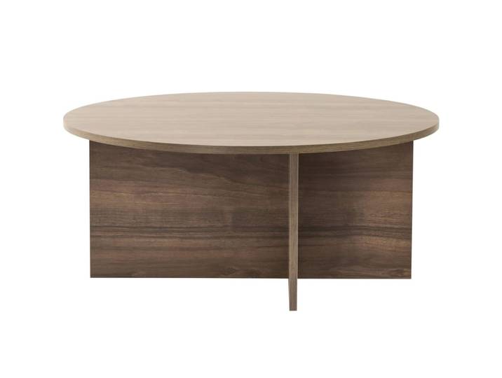 Table basse ronde effet noyer ø90 cm