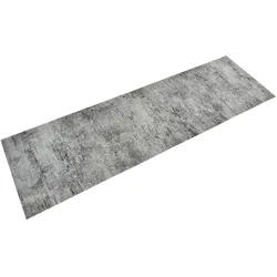 vidaXL Küchenteppich Waschbar Beton 60x180 cm Samt