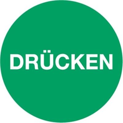 Aufkleber Piktogramm Drücken, Folie, Ø 100 mm