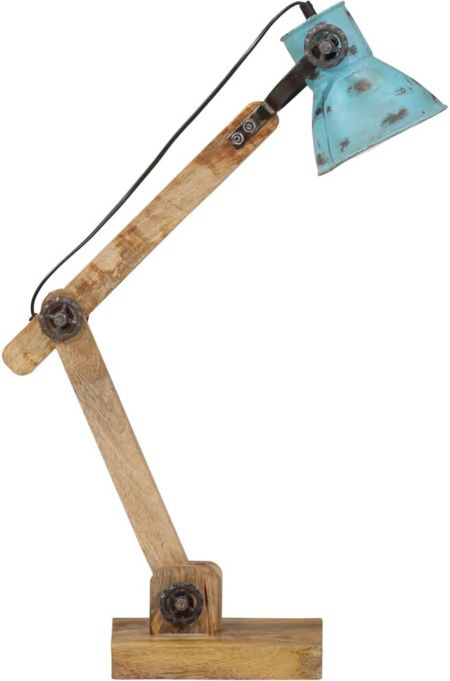 vidaXL Lámpara de escritorio azul desgastado 25 W E27 23x18x96 cm Azul