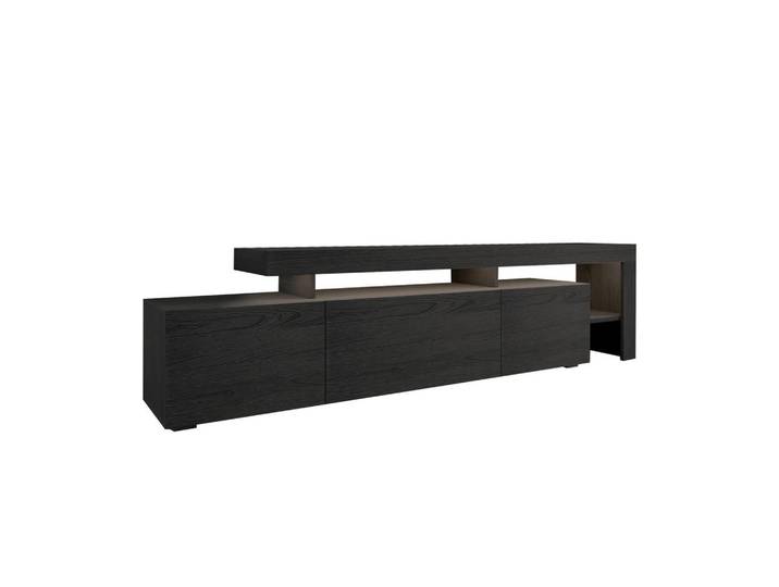 Livetastic Lowboard, Schwarz, Holzwerkstoff, Holzoptik, 192x53x37 cm, Beleuchtung, Wohnzimmer, TV Möbel, Lowboards