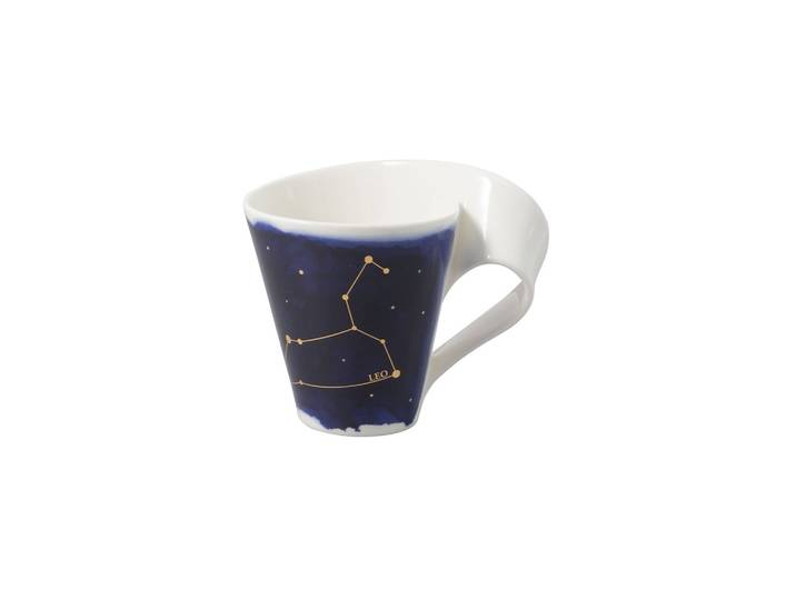 Tasse VILLEROY & BOCH Tasse Löwe NewWave Stars 300 ml weiß-blau , bunt (weiß, blau), Porzellan, Trinkgefäße, Tasse