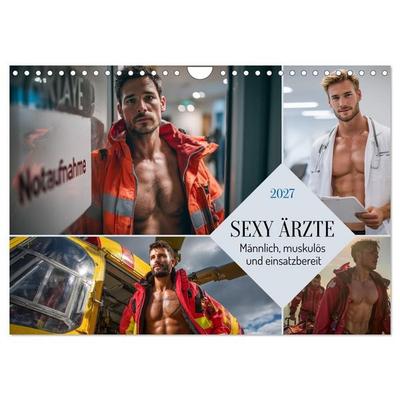 SEXY ÄRZTE - Männlich, muskulös und einsatzbereit (Wandkalender 2027 DIN A4 quer), CALVENDO Monatskalender