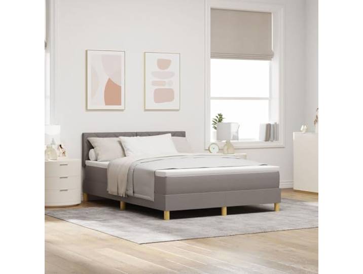 SKTQYQO Boxspringbett mit Matratze Taupe Multifunktionsbett Multifunktionsbett Geeignet für Hotel und Studios 140x200 cm Stoff