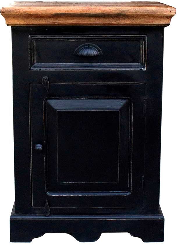 Pharao24.de Nachtkommode in Schwarz 50 cm