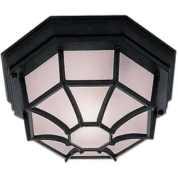 Decken Lampe Außen Leuchte Aluminium Glas Dimmbar Schwarz Garten Beleuchtung
