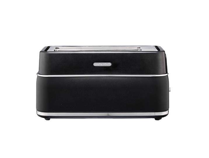 Morphy Richards Britse Signature-serie broodrooster voor thuisgebruik voor 4 sneetjes, ontwerp met twee sleuven, antislipvoet, 1800 W, zwart, model: MUC-TSL2TB