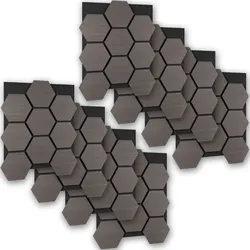 TecTake GmbH tectake Akustikpaneele Sonic Shield, MDF, Echtholzfurnier, 76x62x1,8cm, Eichengrau, Schalldämmung Wandpaneel
