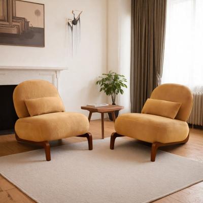 "34.2"" Faux Leather Armless Accent Chair Set with Solid Wood Legs and Soft Cushion and Cute Design"