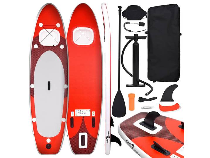 vidaXL SUP-Board-Set Aufblasbar Rot 330x76x10 cm