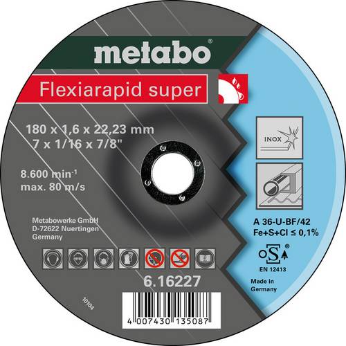 Metabo 616227000 Trennscheibe gekröpft 180mm 25 St. Edelstahl