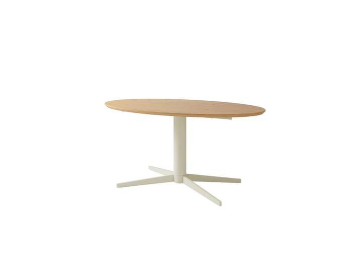 Schöner Wohnen Esstisch, Eichefarben, Metall, Holzwerkstoff, furniert, oval, Sternfuss, 90x76x160 cm, In verschiedenen Grössen erhältlich, Esszimmer, Esstische, Holztisch, Esstische furniert