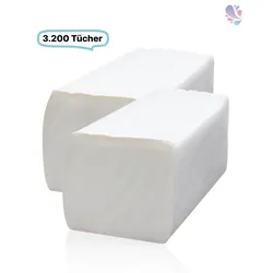 Falthandtücher 2-lg, hochweiß, Recyclingpapier,  3.200 Blatt, EU ECO-Label zertifiziert