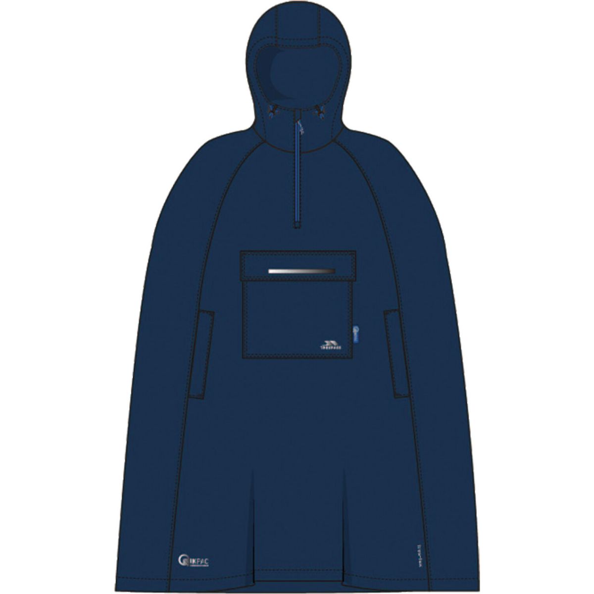 Trespass Qikpac Poncho - Unisex Packaway Poncho navy (NA1) L UACLOTK20001_NA1_L