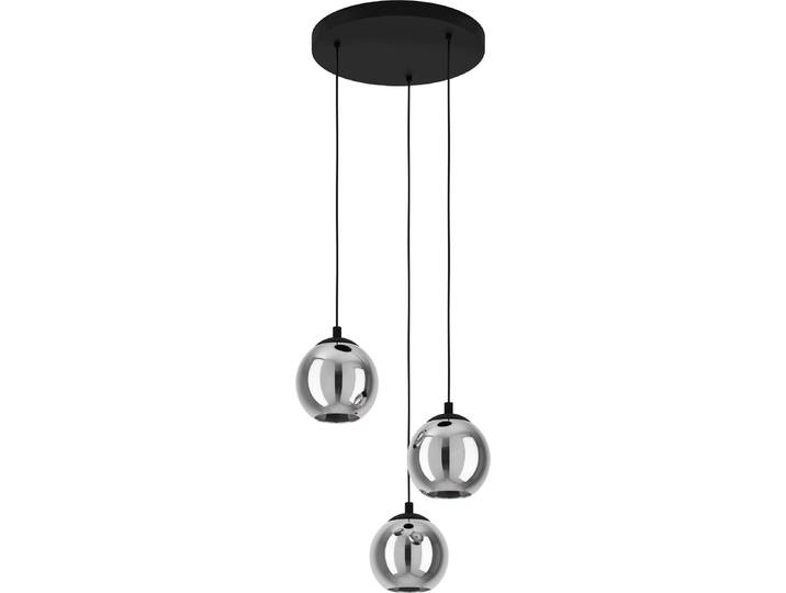 Ariscani Lustre Moderne 3 Lumières Acier Noir Pendentifs