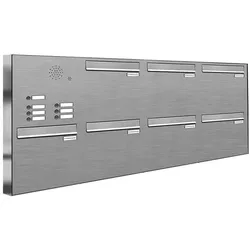 AL Briefkastensysteme 7 Fächer Premium Edelstahl Durchwurf Briefkasten Anlage mit Klingeln, Post A4, robust, wetterfest, Artikelnummer: 331V7DZ4KS