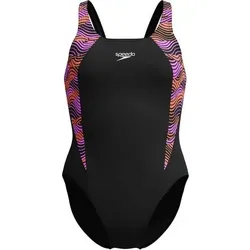 SPEEDO Damen Schwimmanzug Womens HyperBoom Splice Muscleback, Größe 46 in Schwarz Schwarz