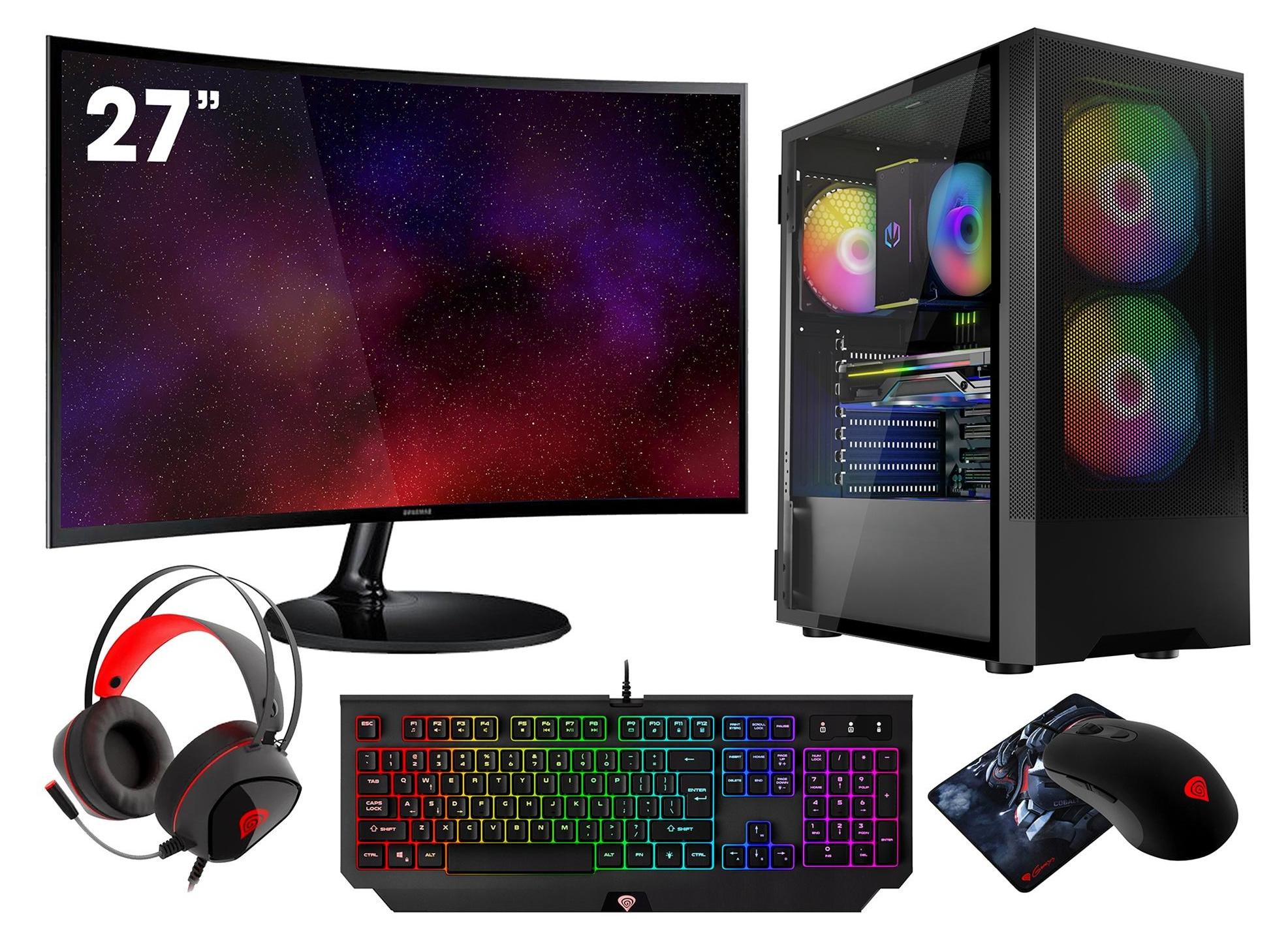 VIST Gaming PC Komplett Set R7 5700G 16GB RX VEGA8 SSD 1TB WIFI Win11 27"