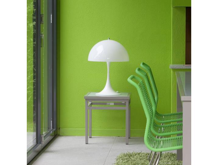 Panthella 250 PORTABLE Akkuleuchte Opal - Louis Poulsen Panthella Portable - Terrasse - Design - Aluminium - Mit Schirm