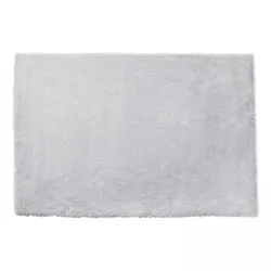 Oviala Business Teppich rechteckig Kunstpelz hellgrau 120 x 160 cm