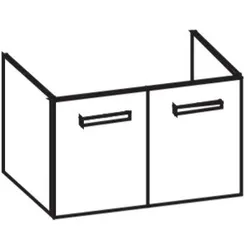 Artiqua 412 Waschtischunterschrank für Softmood T0558, Stahlgrau Metallic, 412-WU2T-I35-7141-88 412-WU2T-I35-7141-88