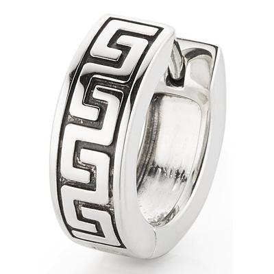 Single-Creole BRUNO BANANI "Schmuck Geschenk Silber 925 Ohrschmuck Ohrring Single", silber (silberfarben, schwarz), Ohrringe, Herren, 13,5mm, Silber 925 (Sterlingsilber)