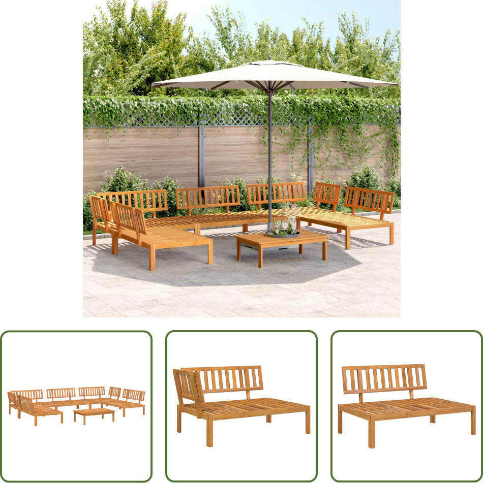 The Living Store 6-tlg. Garten-Sofagarnitur aus Paletten Massivholz Akazie