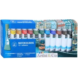 Aquarell- Farben in tubách po 12 ml 12 Farben
