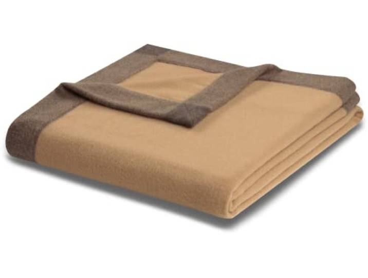 biederlack Wohndecke Prado recycelte Wolle Camel Größe 150x210 cm